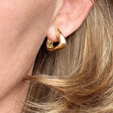 Shaped Hoop Earrings - Gold