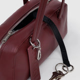 Small Recycled Leather Bowler Bag - Mahogany