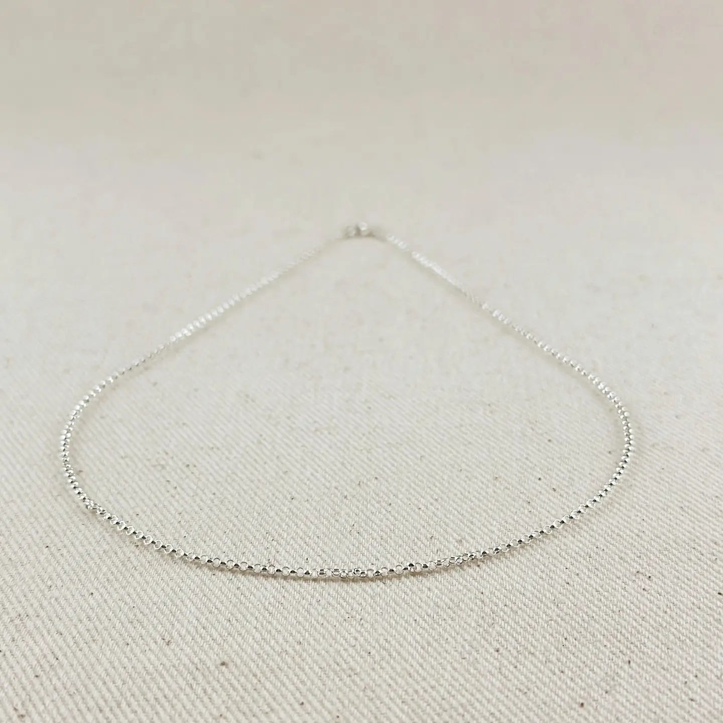 Round Rolo Chain Necklace - Silver