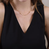 Fancy Box Chain Necklace - Gold