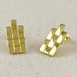 Watch Band Drop Earrings - Gold