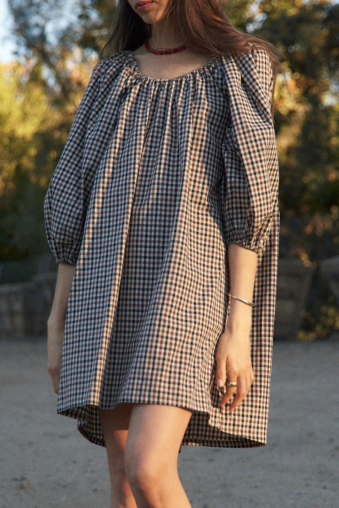 Sutter Dress - Brown Plaid