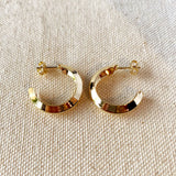 Faceted Half-Hoop Earring - Gold