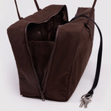 Medium Nylon Bowler Bag - Coffee