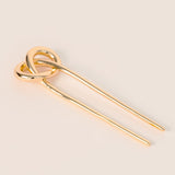 Knot-Shaped Hair Pin - Gold