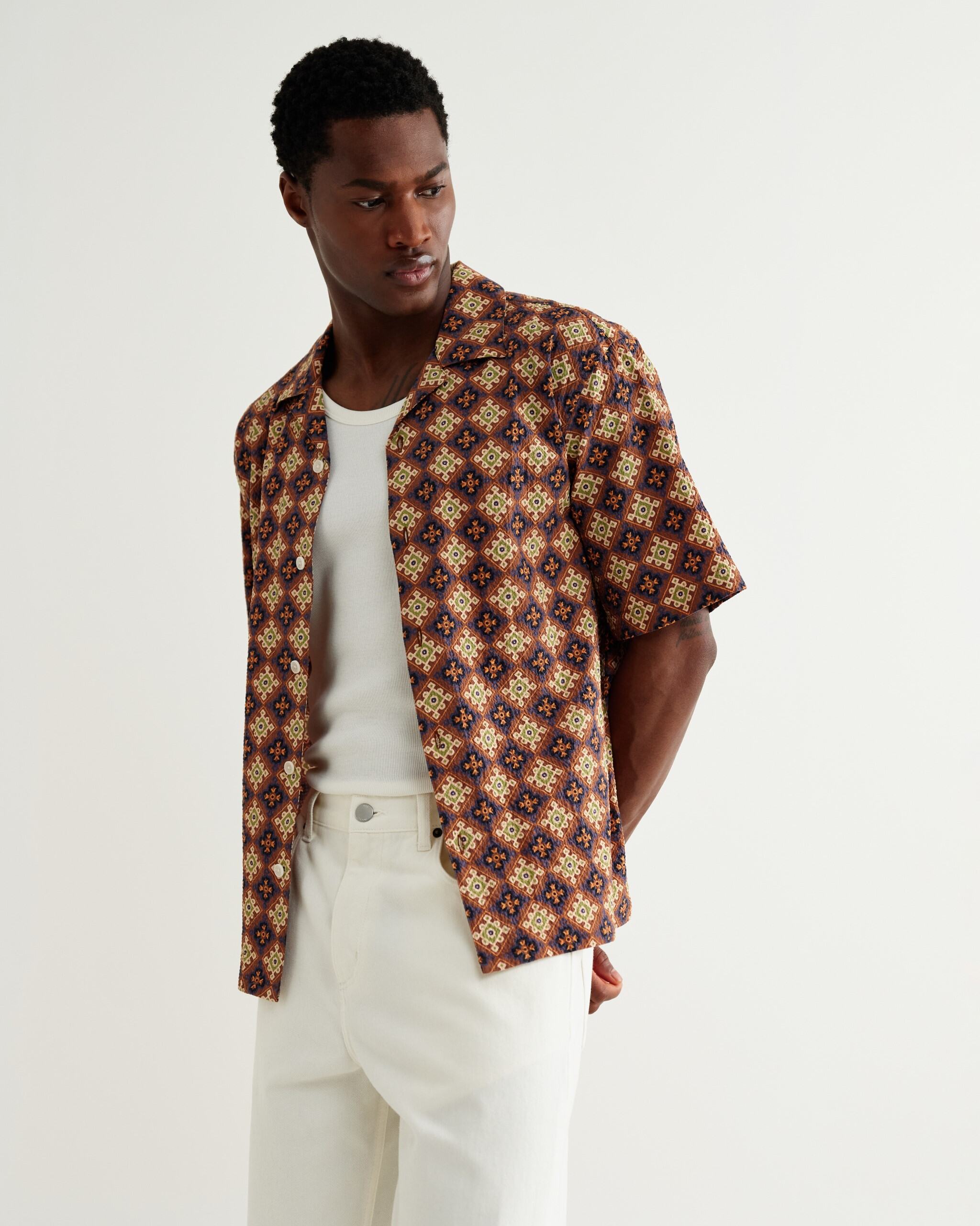 Didcot SS Shirt - Rust / Multi