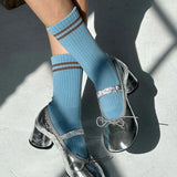 Boyfriend Socks - Powder Blue