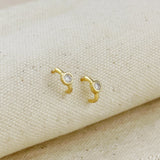 Solitaire Bezel CZ Hoops - Gold
