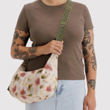 Medium Nylon Crescent Bag - Abstract Floral