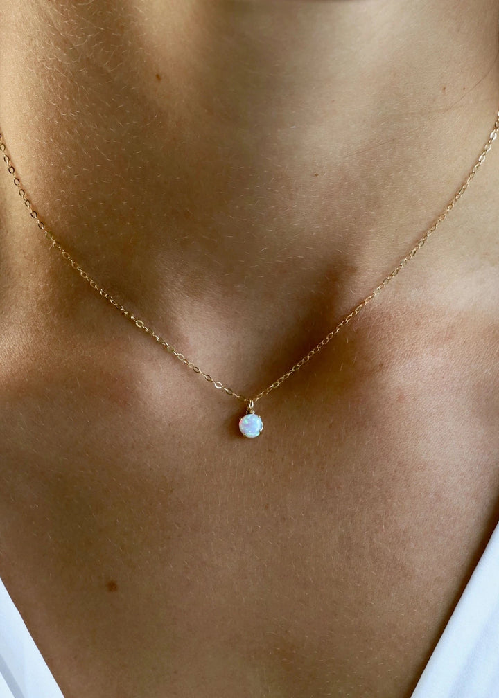 Opal Drop Necklace - Gold