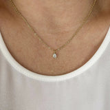 Ellipse Solitare Necklace - Gold