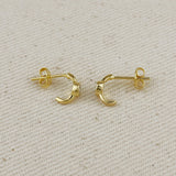 Solitaire Bezel CZ Hoops - Gold