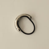 Wide Metal Ponytail Hair Tie - Silver