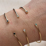 Open CZ Cuff Bracelet - Gold / Black