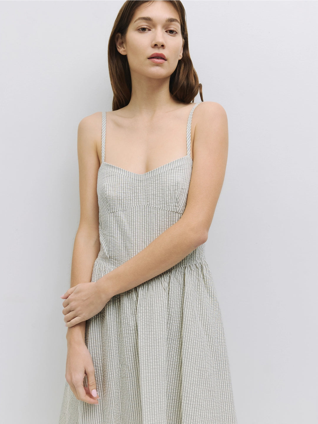 Genevieve Dress - Ivory / Blue