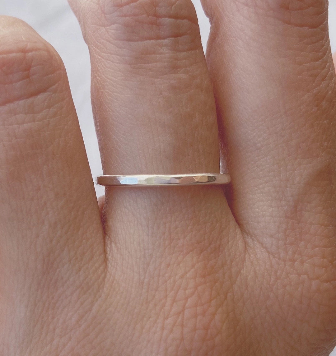 Hammered Stacking Ring - Silver