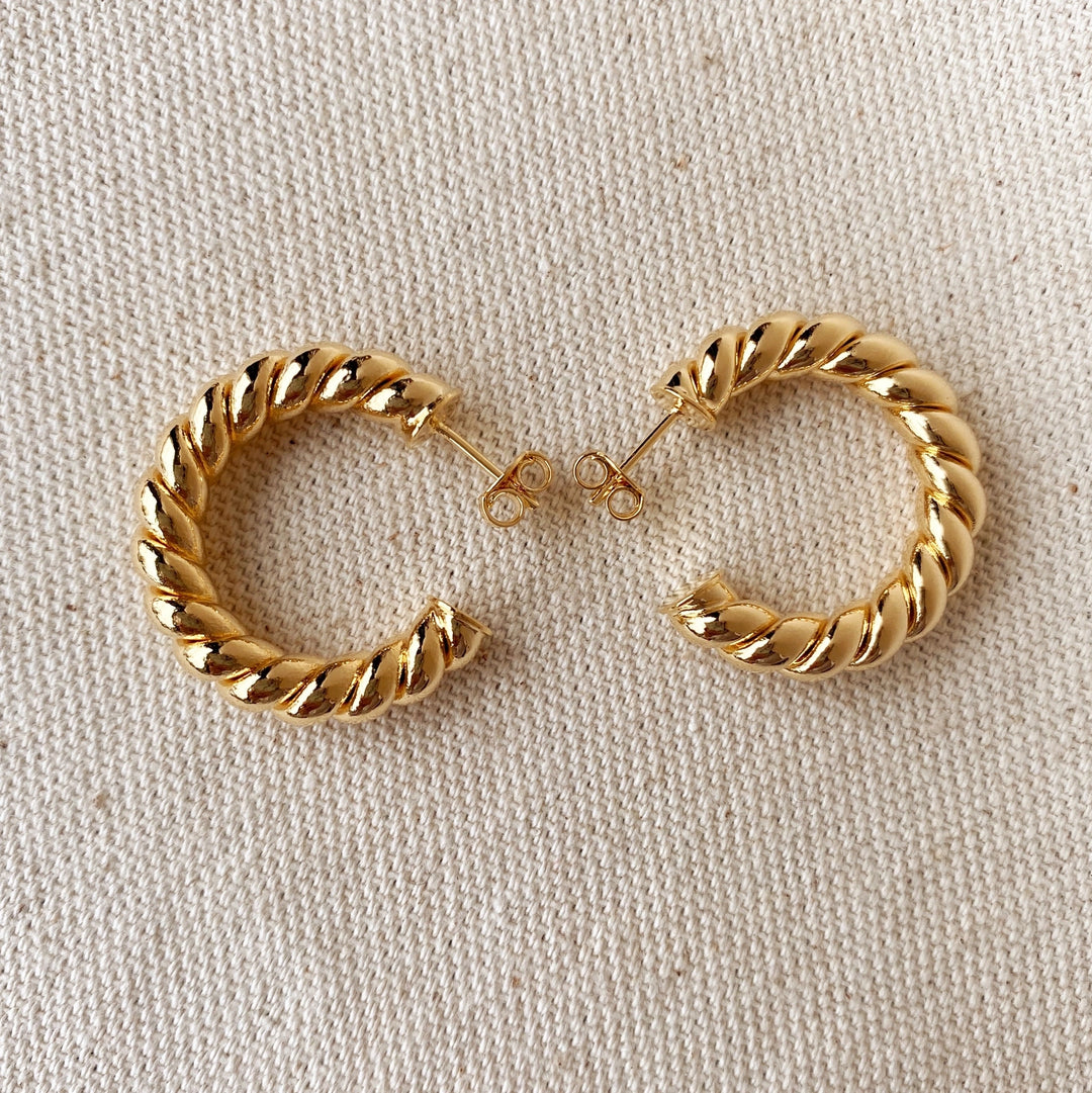 Croissant Twisted Hoops - Gold