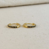 CZ Hoop Earrings - Black Onyx