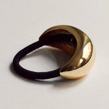 Wide Crescent Metal Ponytail Hair Tie - Gold