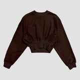 Acid Wash Balloon Sweatshirt - Mocha Mousse