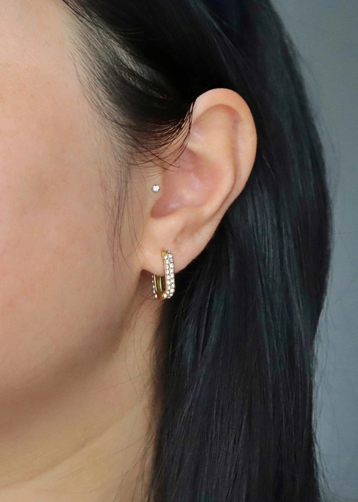 Pave Huggie Earrings