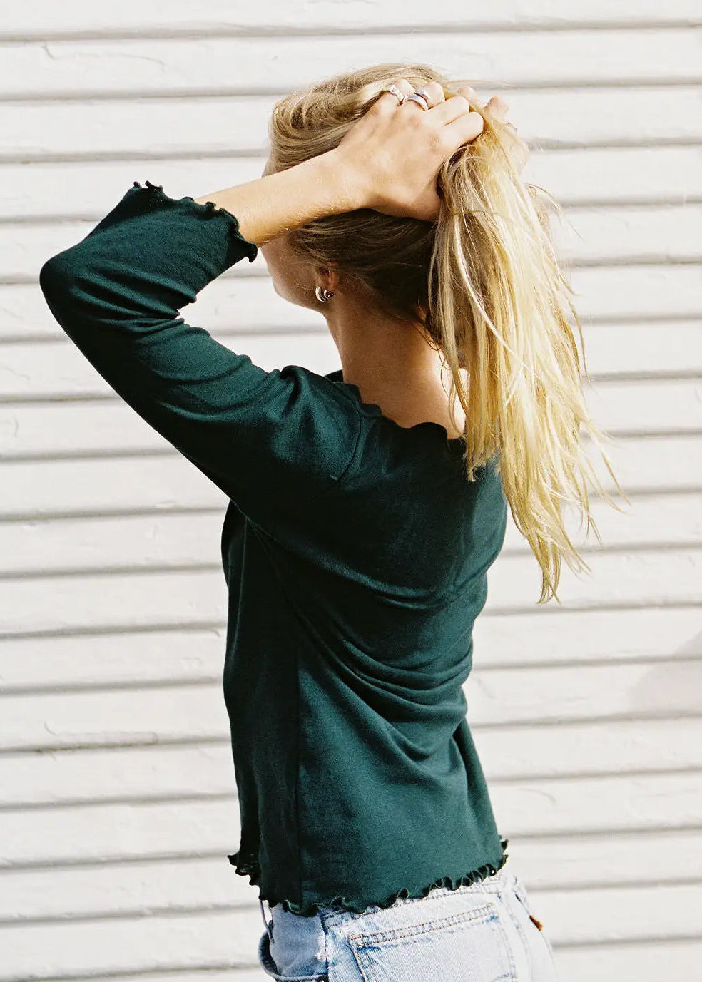 Ballet Pointelle Tee - Pine