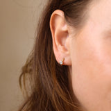 Solitaire Bezel CZ Hoops - Gold