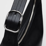 Recycled Leather Shoulder Bag - Black