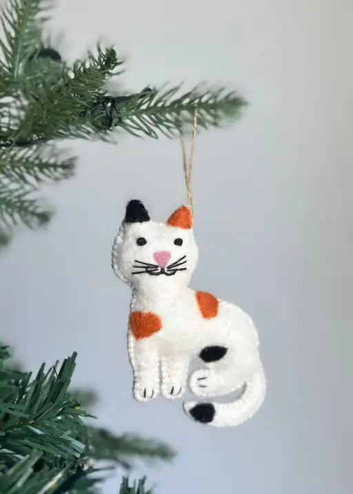 Stitched Cat Ornament - Calico