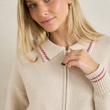 Frankie Dual Zip Cardigan - Natural