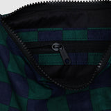 Small Nylon Crescent Bag - Navy Green Check
