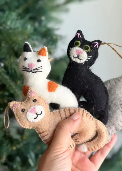 Stitched Cat Ornament - Calico