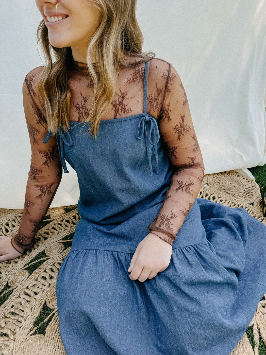 Bonnie Bow Denim Midi Dress