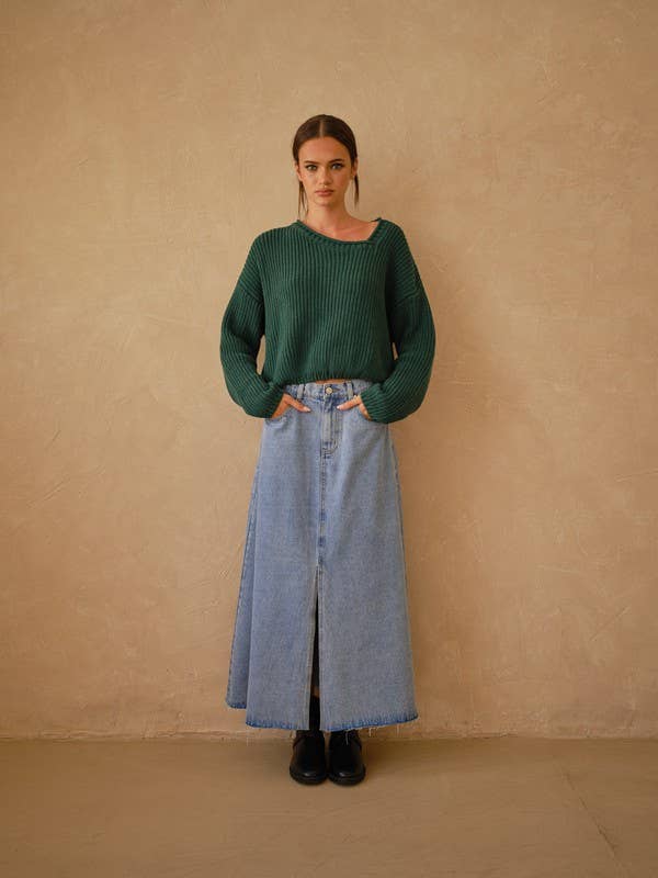 Kai Flare A-line Denim Skirt