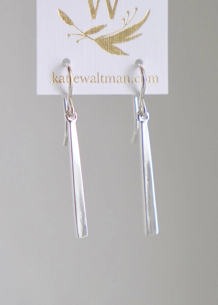 Petite Bar Earrings - Silver