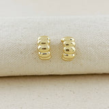 Scalloped C-Hoop Earrings - Gold