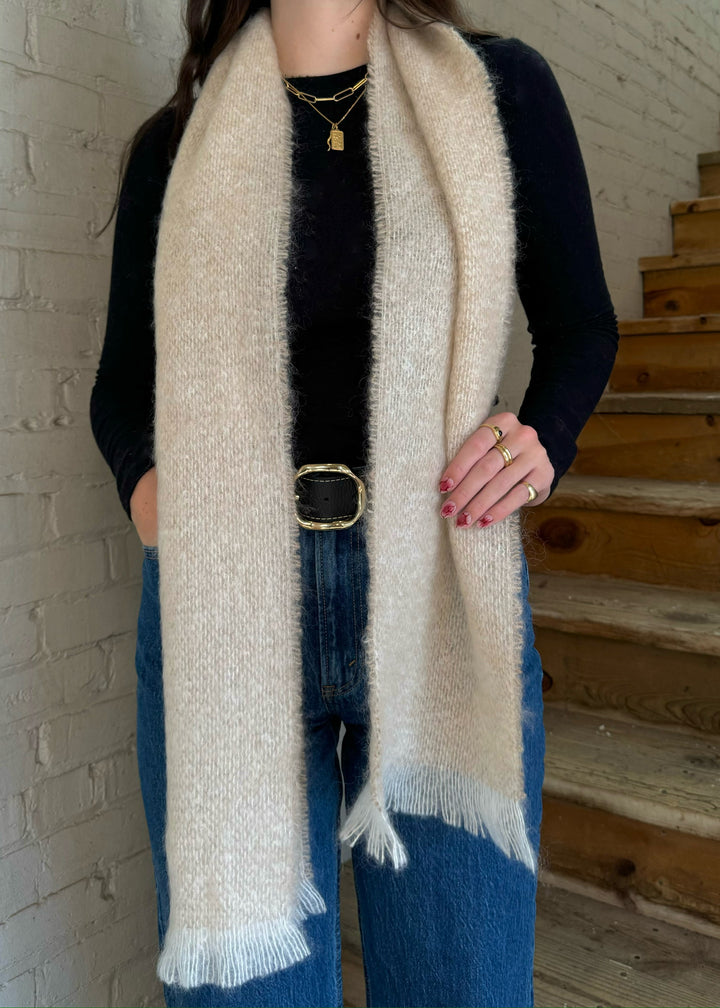 Mooneen Mohair Scarf - Fawn