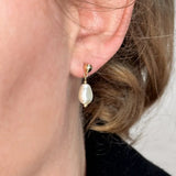 Drop Baroque Pearl Earring - Gold
