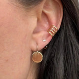Coin Disc Dangle Earrings - Gold