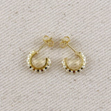 Petite Pearl C Hoops - Gold