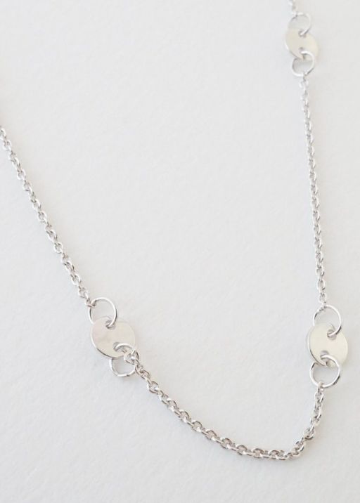 Milky Way Disc Chain Necklace - Silver