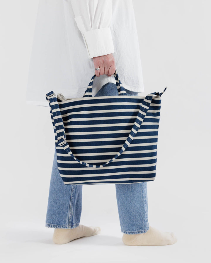 Horizontal Zip Duck Bag - Navy Stripe