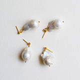 Baroque Pearl Drop Earring - Gold
