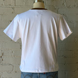 Chloe Contrast Tee - White / Brown