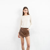 Polka Dot Crewneck Cardigan - Ivory