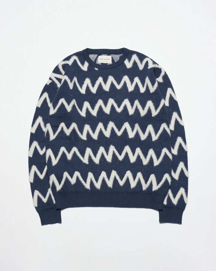 Drop Shoulder Zig Stripe Sweater
