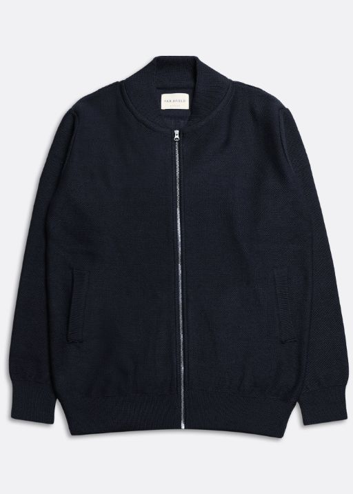 Essa Zipped Cardigan - Navy Iris