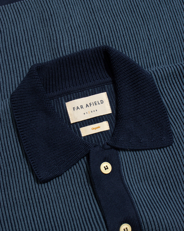 Helio Stripe Cardigan - Navy Iris