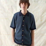 Helio Stripe Cardigan - Navy Iris