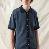 Helio Stripe Cardigan - Navy Iris